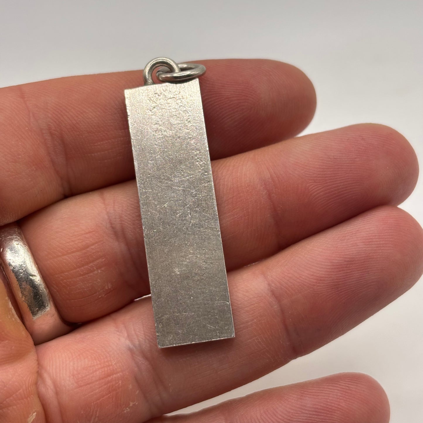 Silver Unusual Ingot Pendant