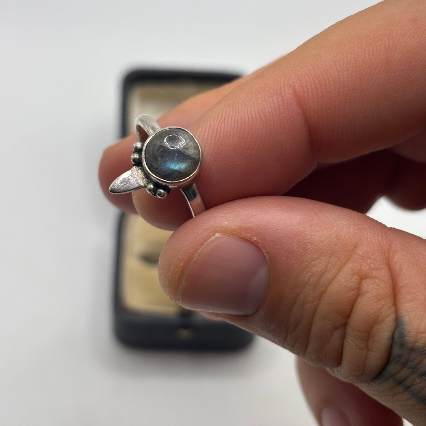 Silver Labradorite Ring