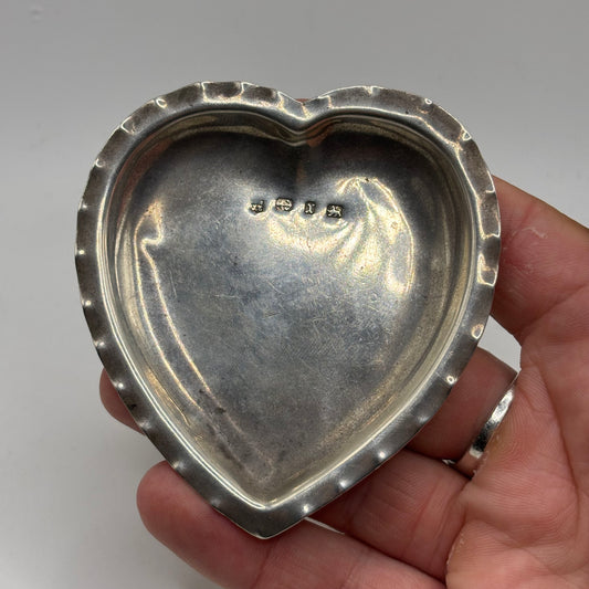 Silver Solid Heart Trinket Tray