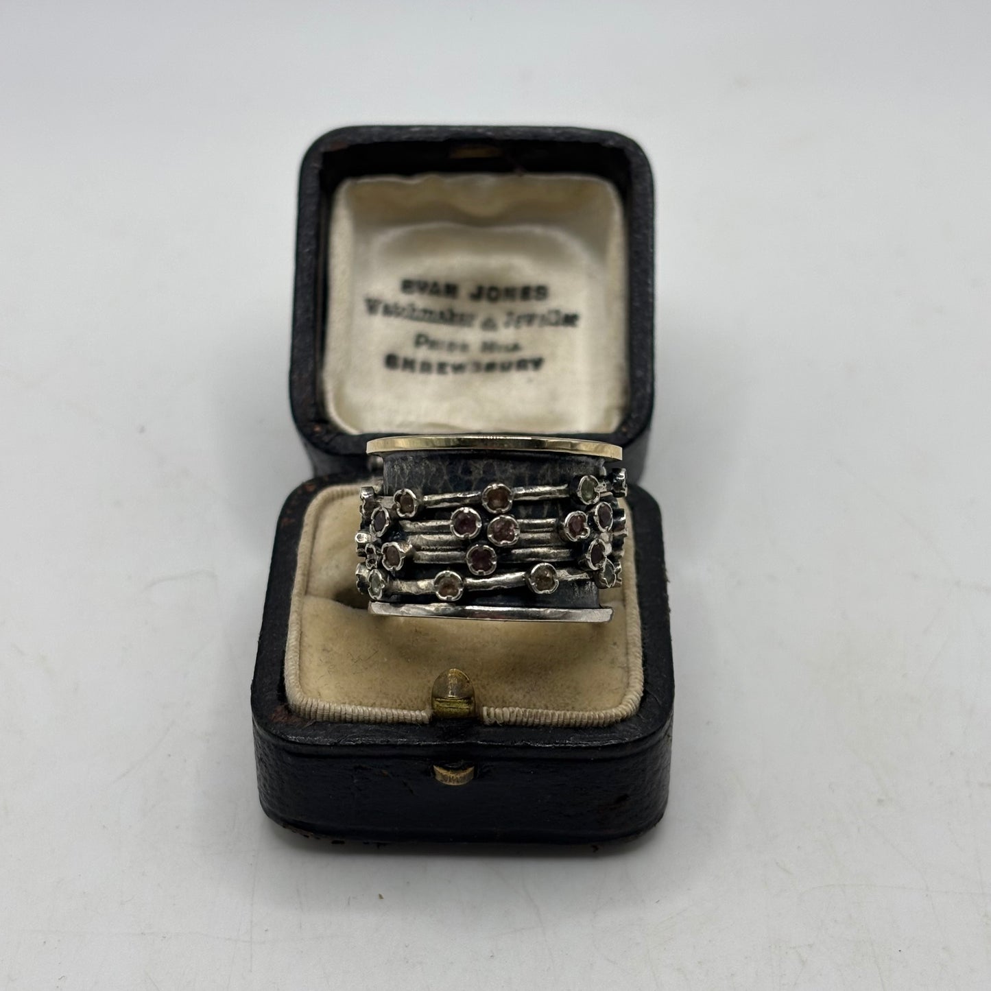 Silver 925 Heavy Mixed Gem Spinner (Q)