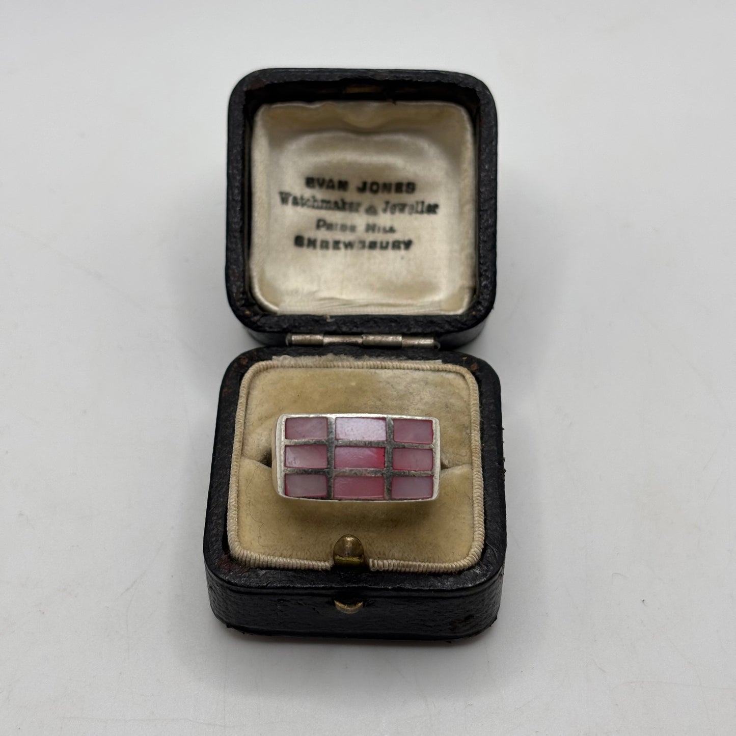 Silver Heavy Pink Pearl Ring