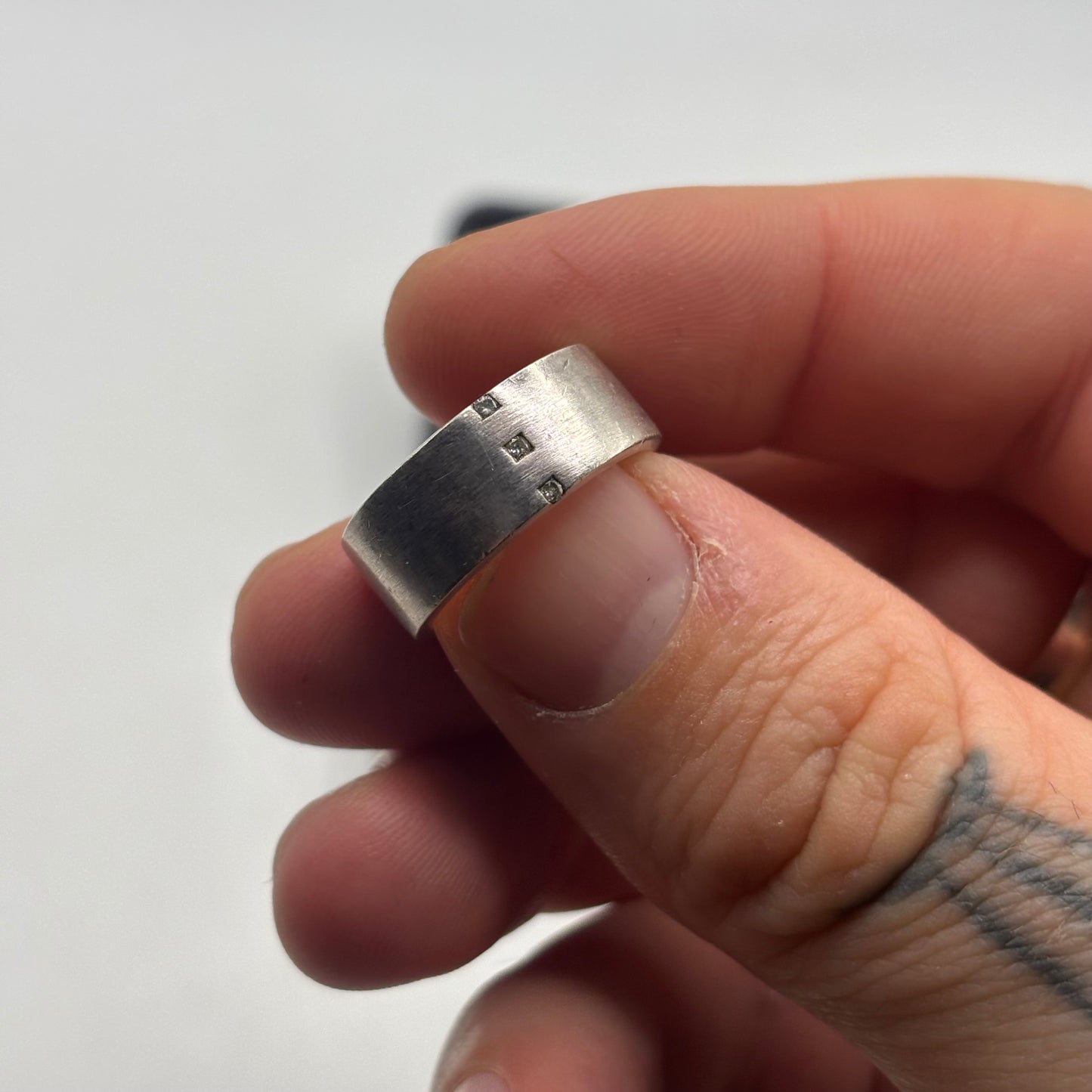 Silver Diamond Band Ring