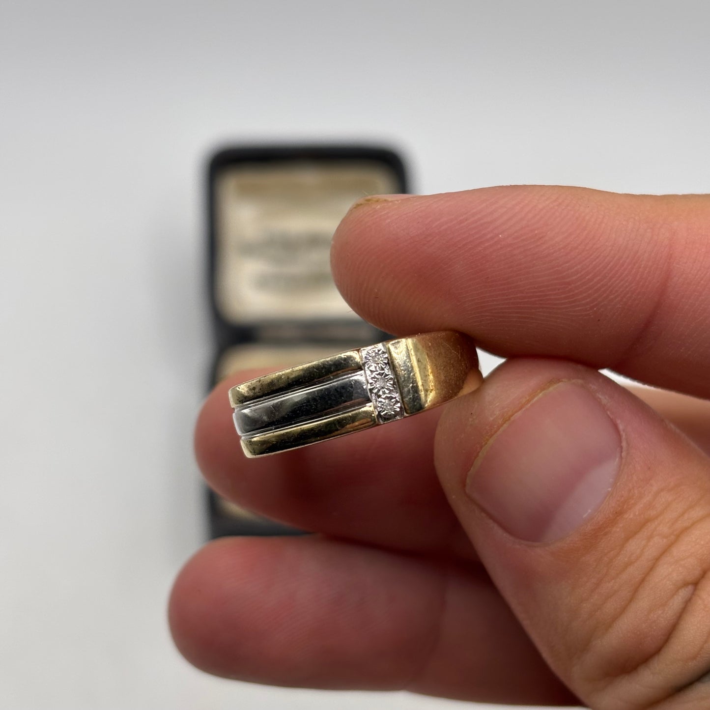 Silver Gold Plated Signet Ring (Q)
