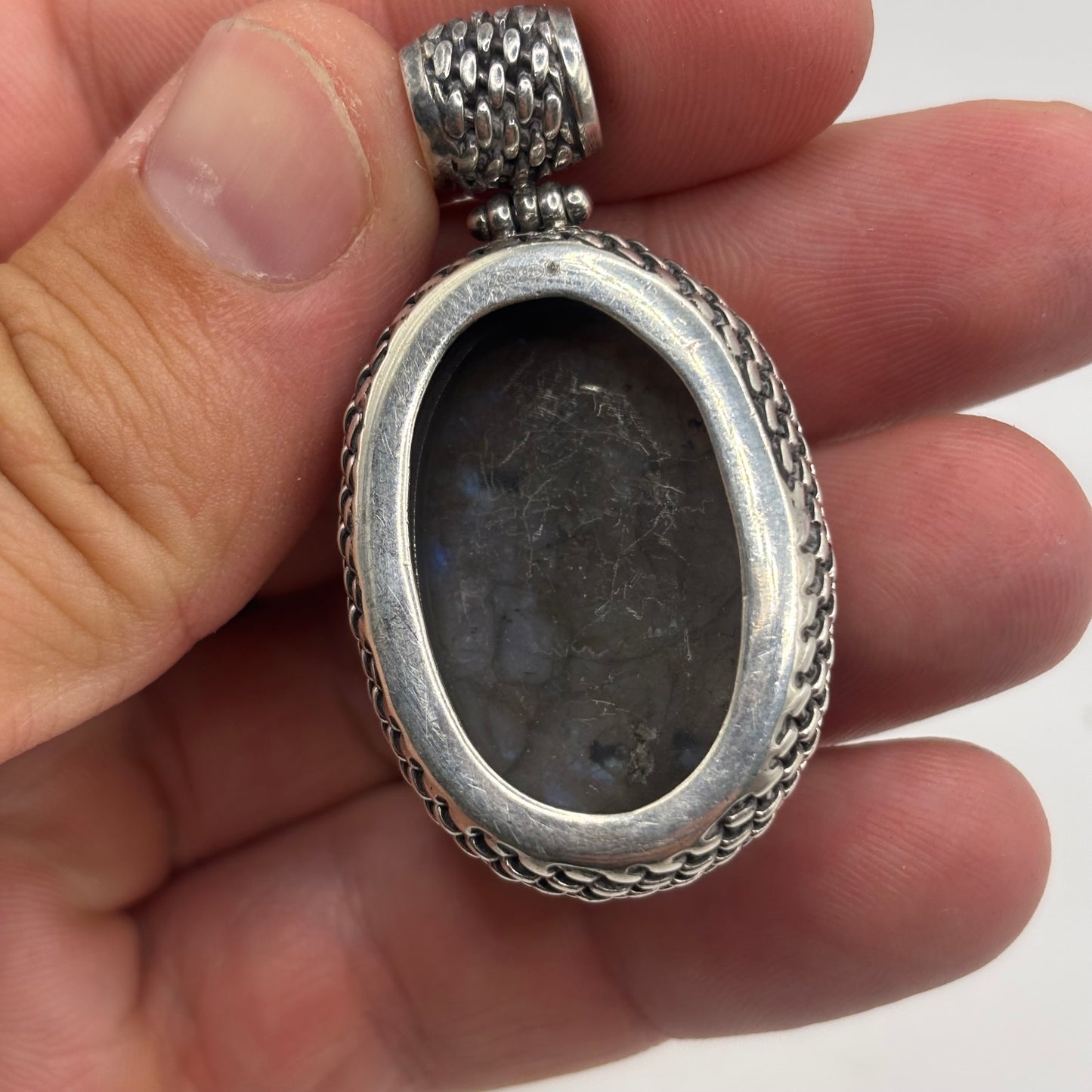 Silver Heavy Labradorite Pendant