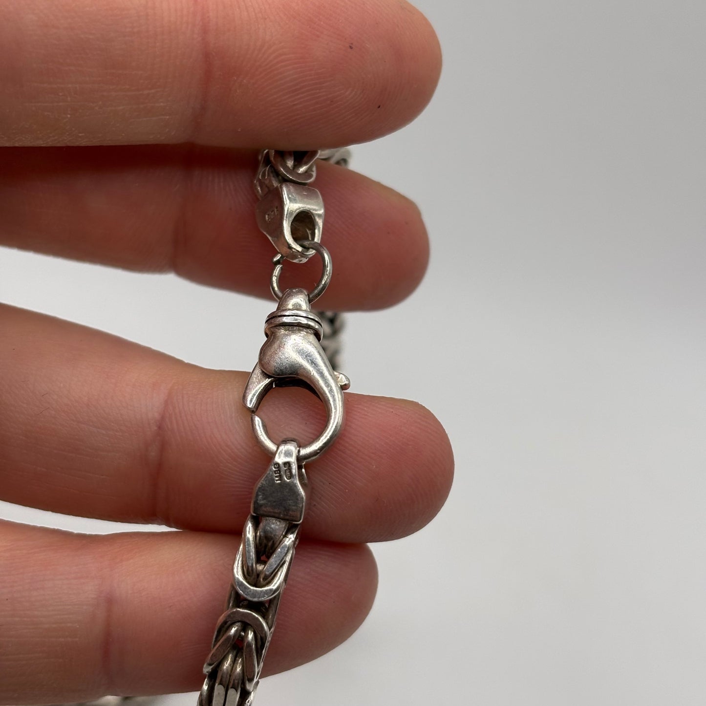 Silver Heavy 18” Byzantine Necklace