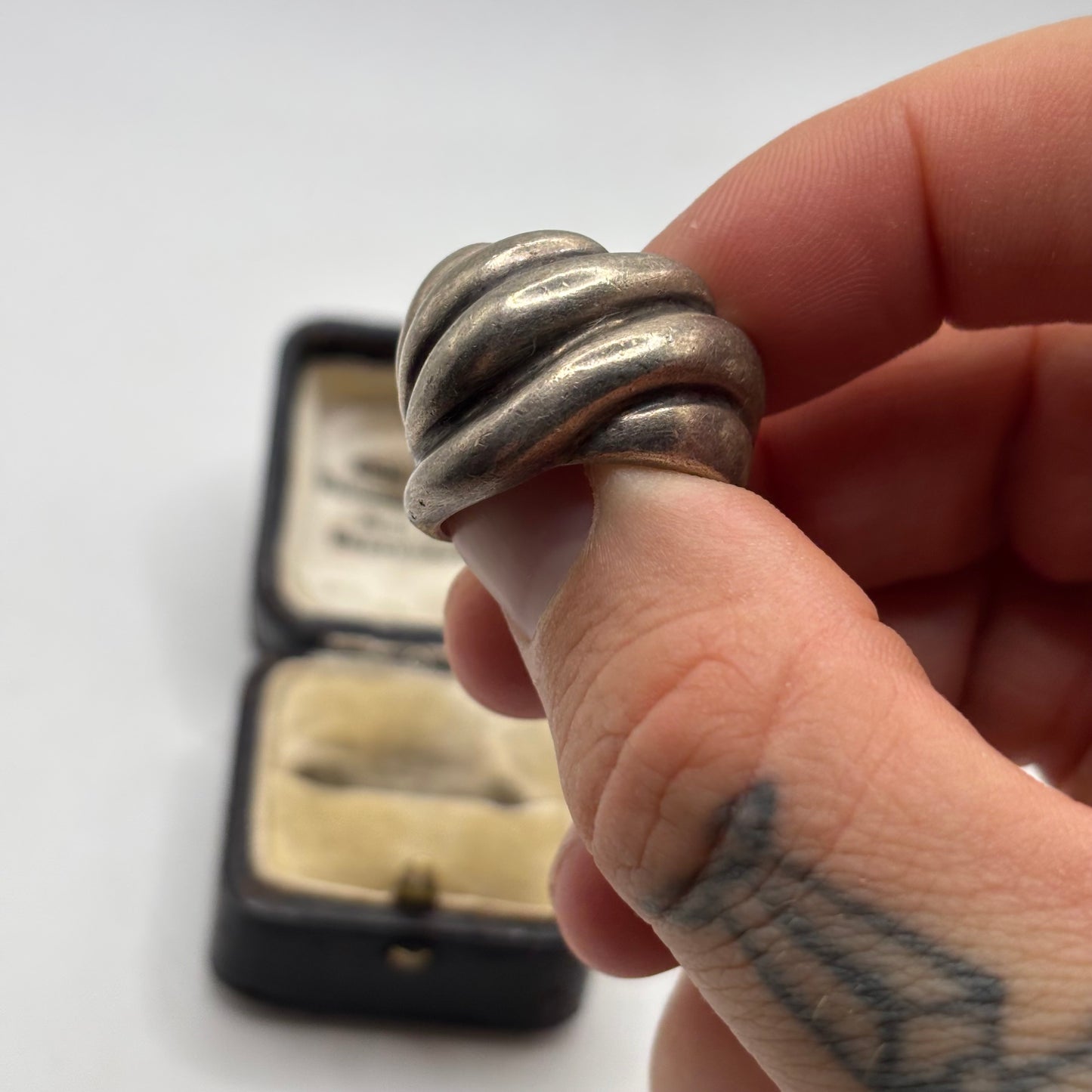 Silver Chunky Abstract Ring