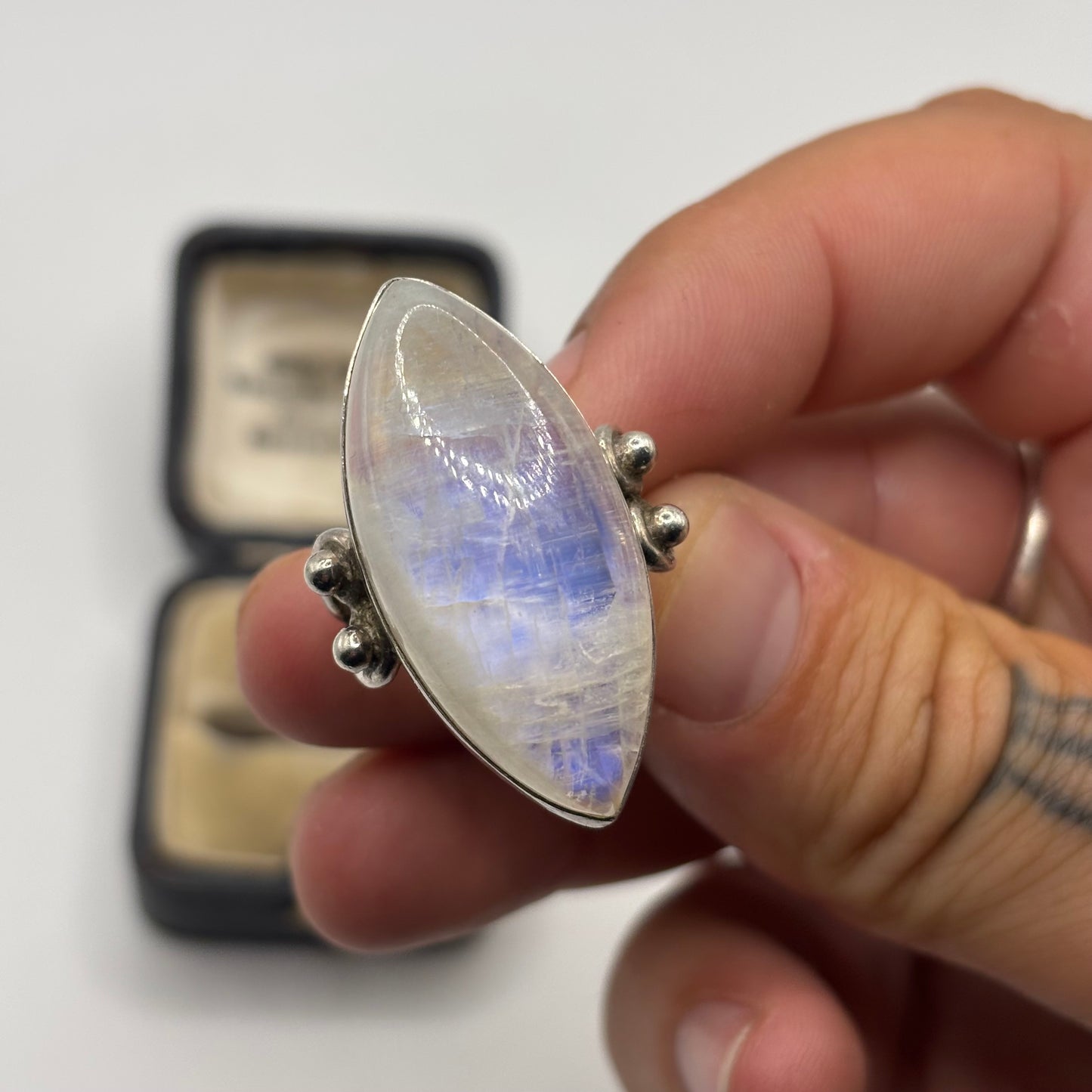 Silver Large Moonstone Ring (R)