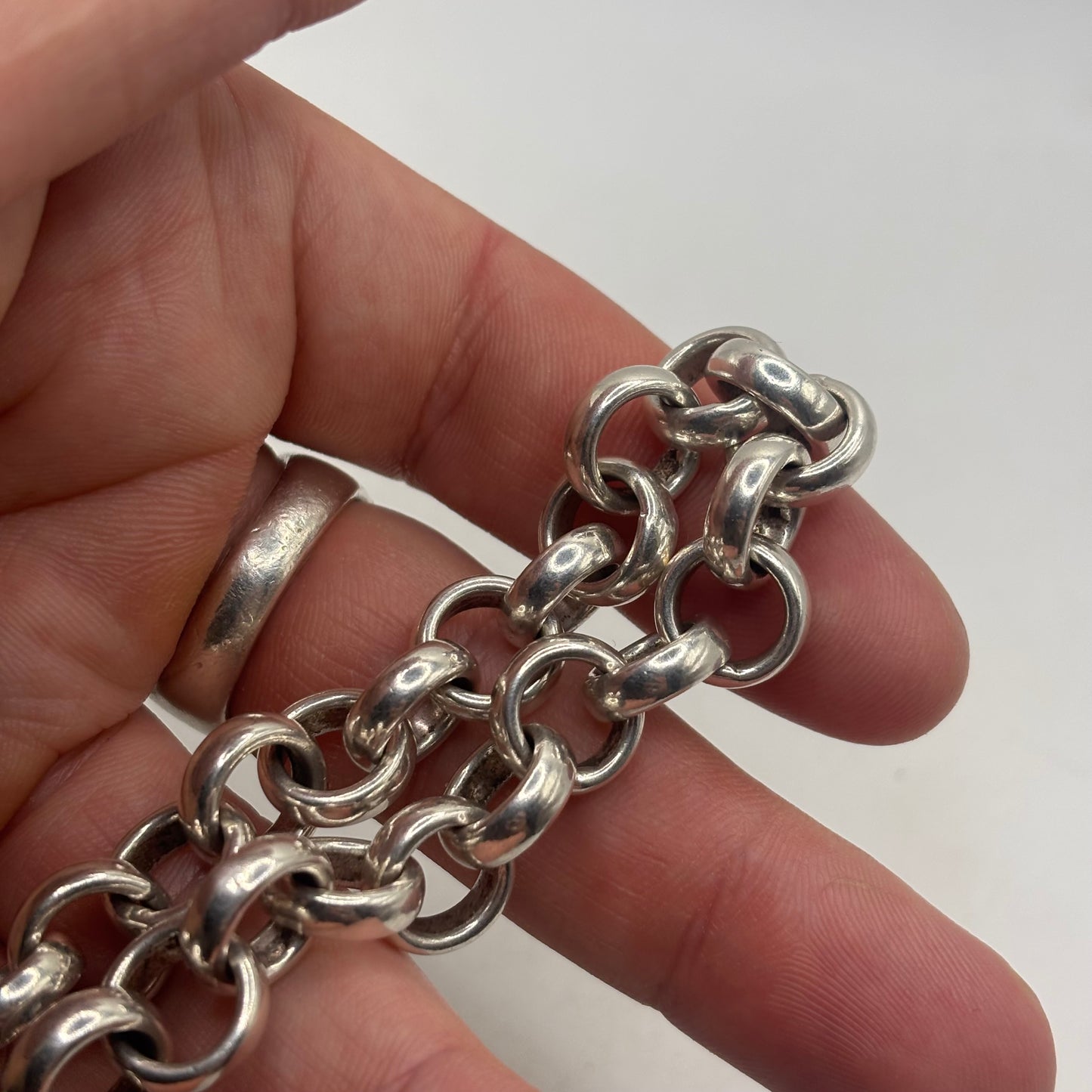 Silver 8” Heavy Solid Belcher Bracelet e