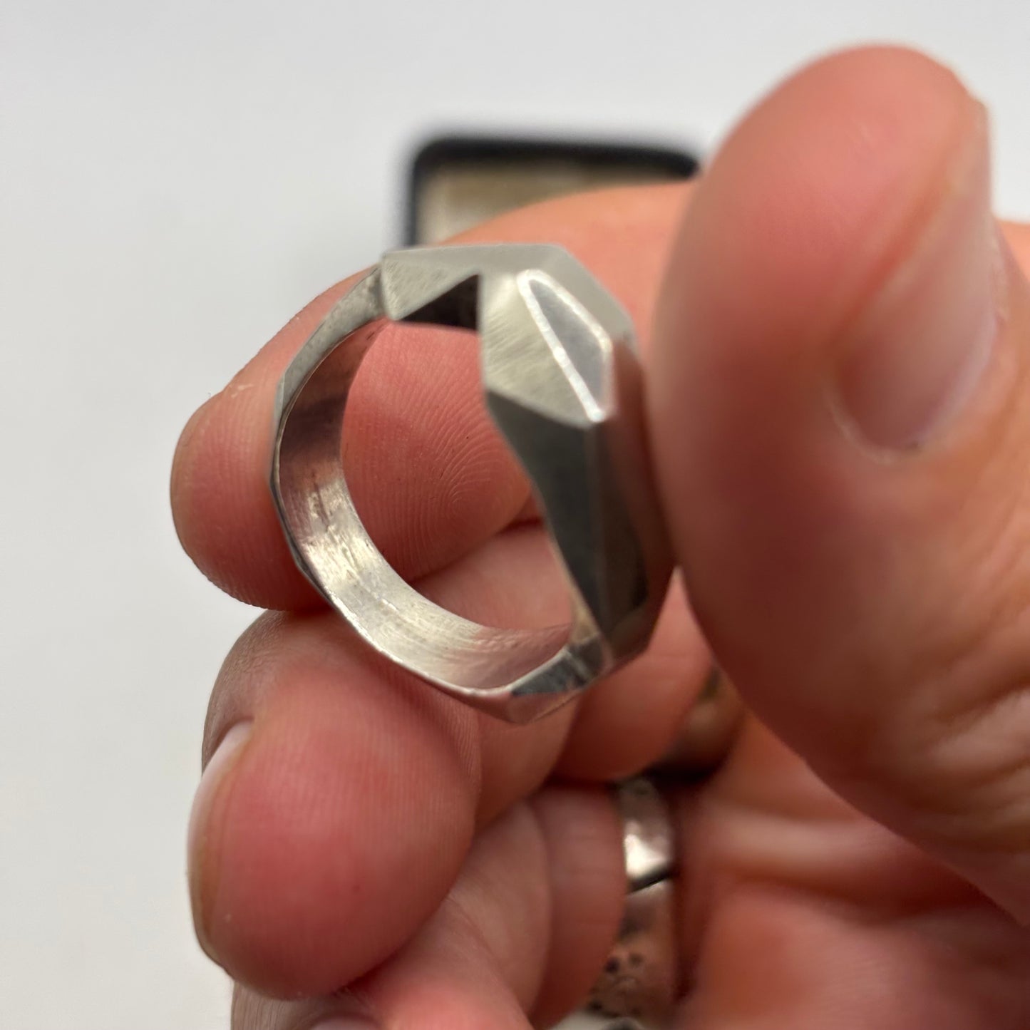 Silver Heavy Abstract Ring (R)