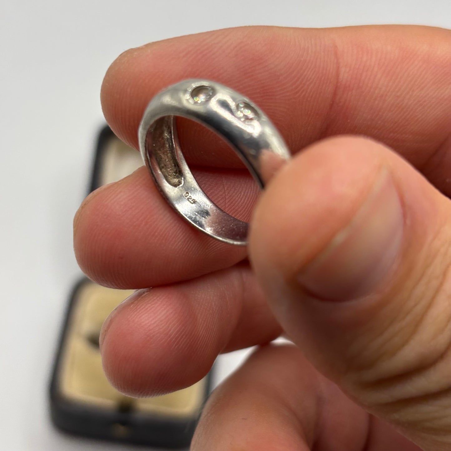 Silver Cubic Zirconia Band Ring