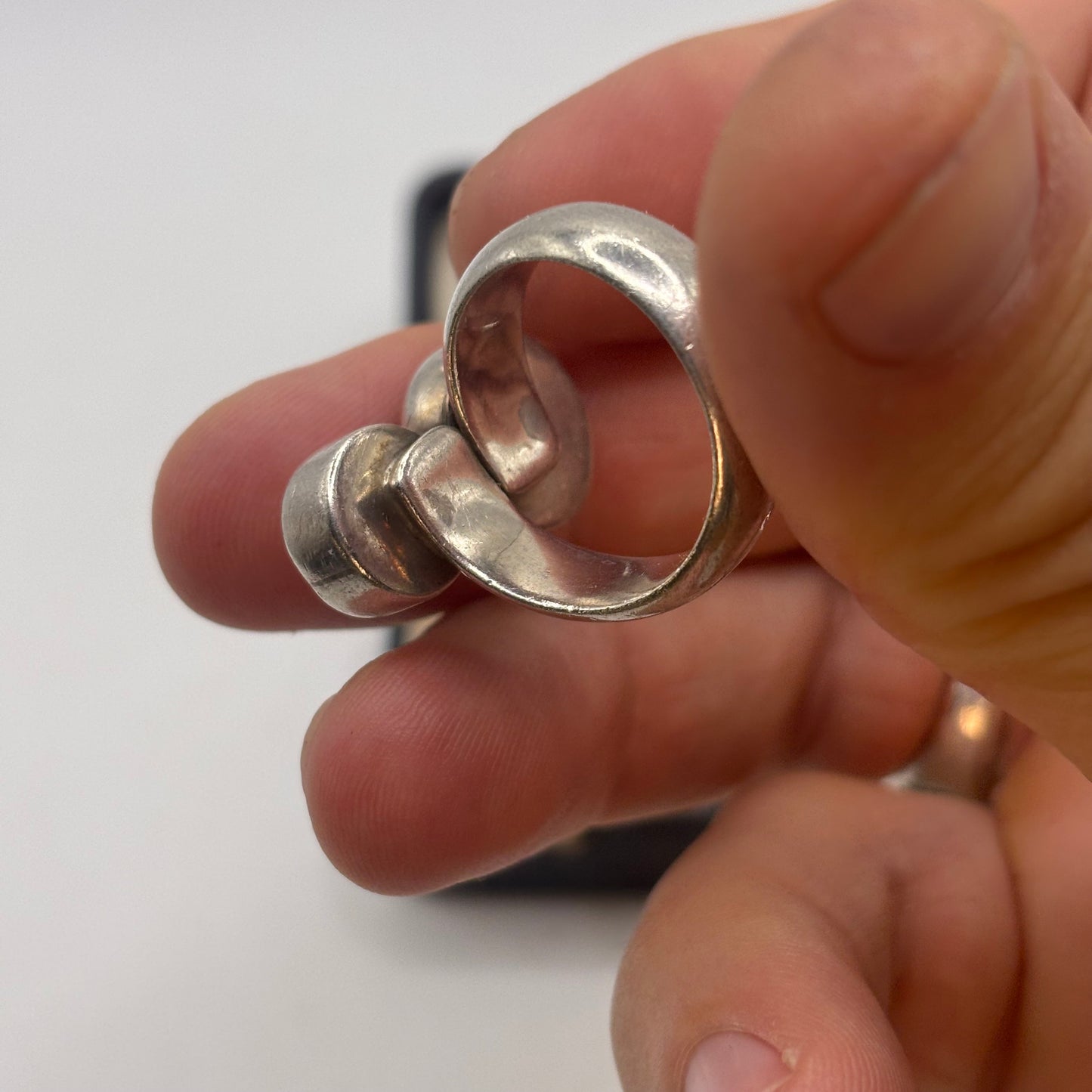 Silver Chunky Designer Pearl Ring