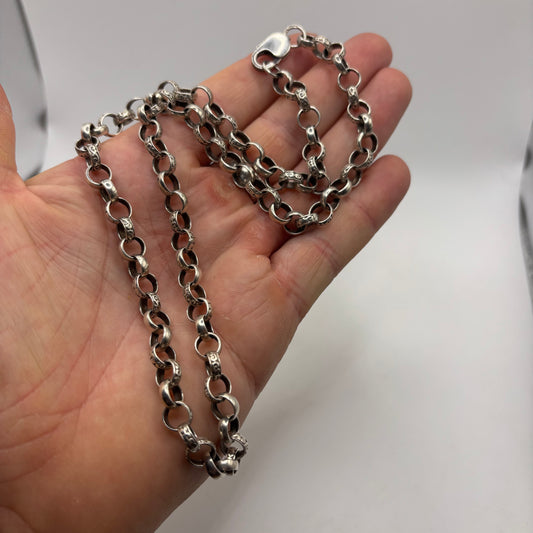 Silver 22” Detailed Belcher Chain