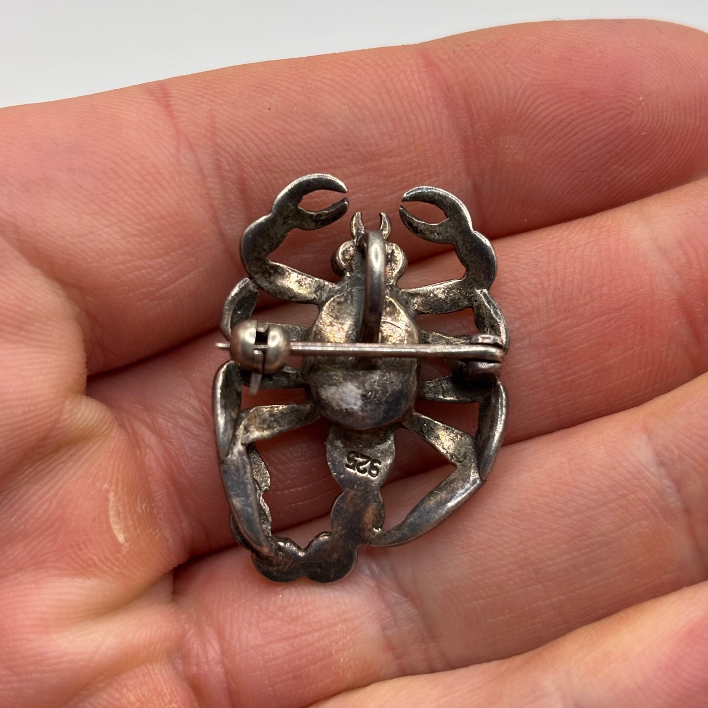 Silver Sapphire & Marcasite Scorpion Brooch & Pendant