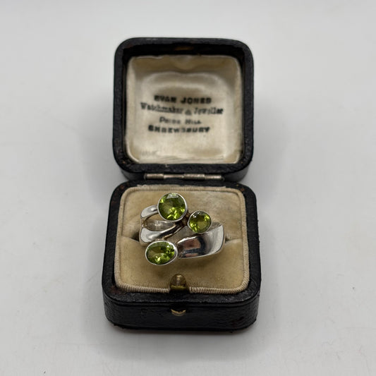 Silver Green Topaz Ring