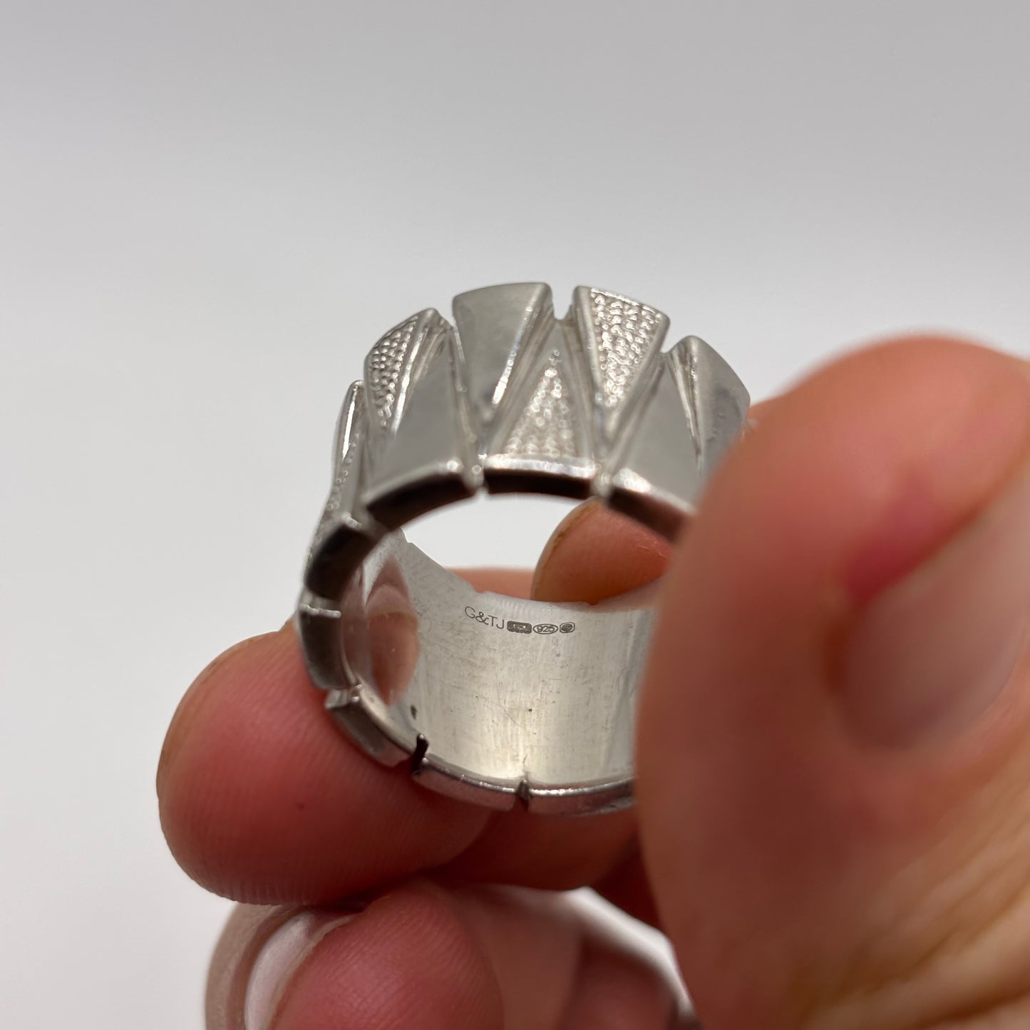 Silver Heavy Unusual Band Ring