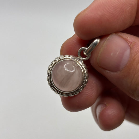 Silver Rose Quartz Pendant