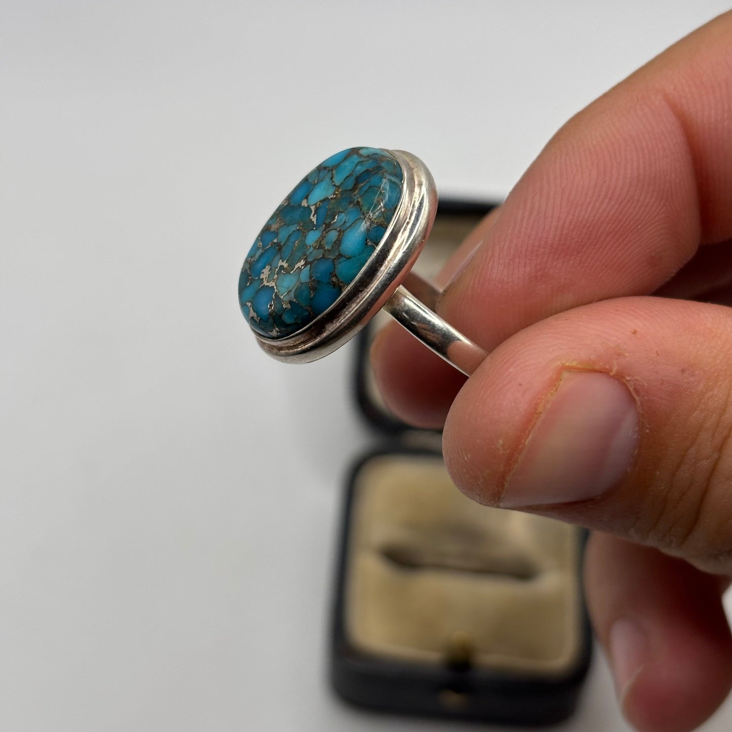 Silver Copper Turquoise Ring (R)
