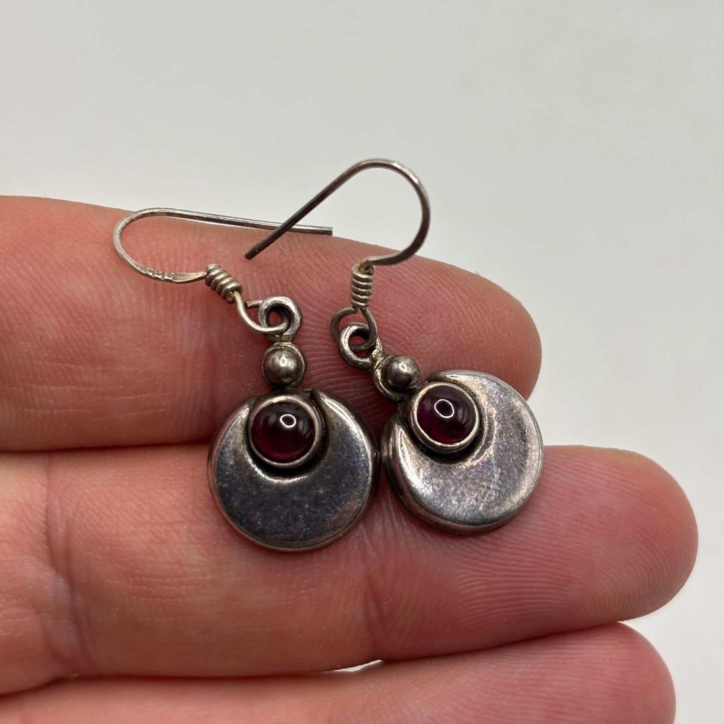 Silver Garnet Earrings