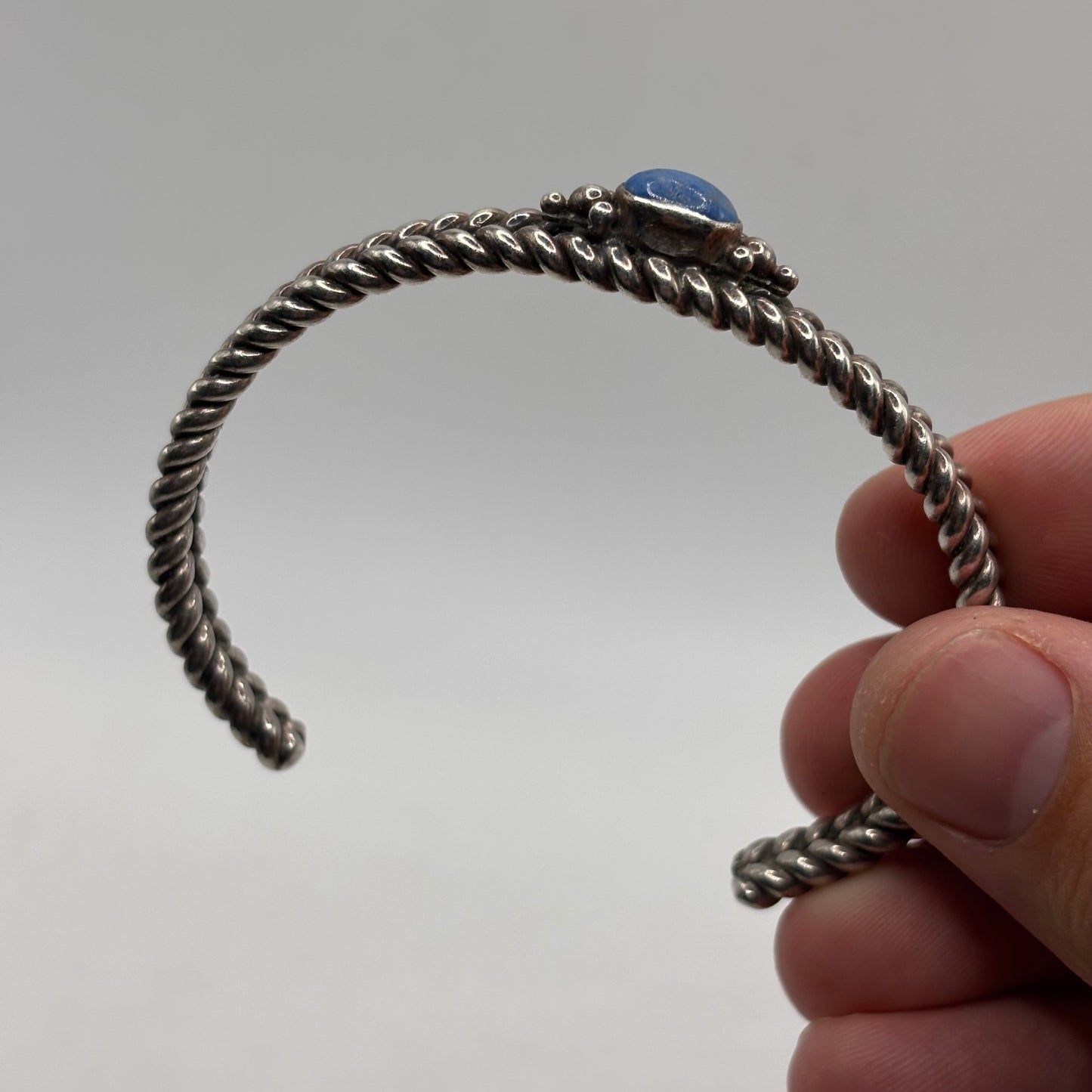 Silver Heavy Lapis Cuff (60mm)