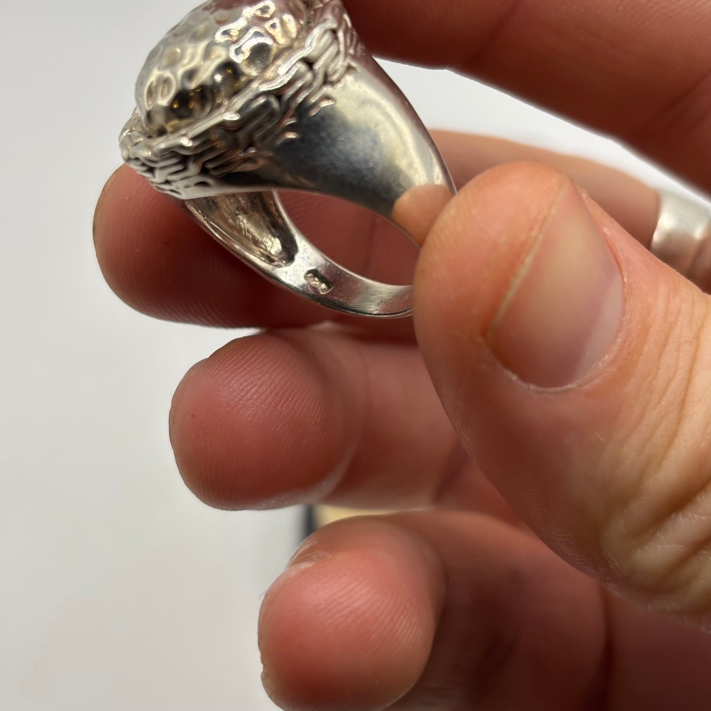 Silver Chunky Unusual Ring