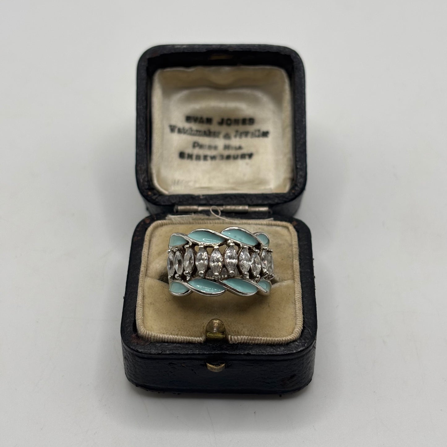 Silver Cz & Enamel Ring