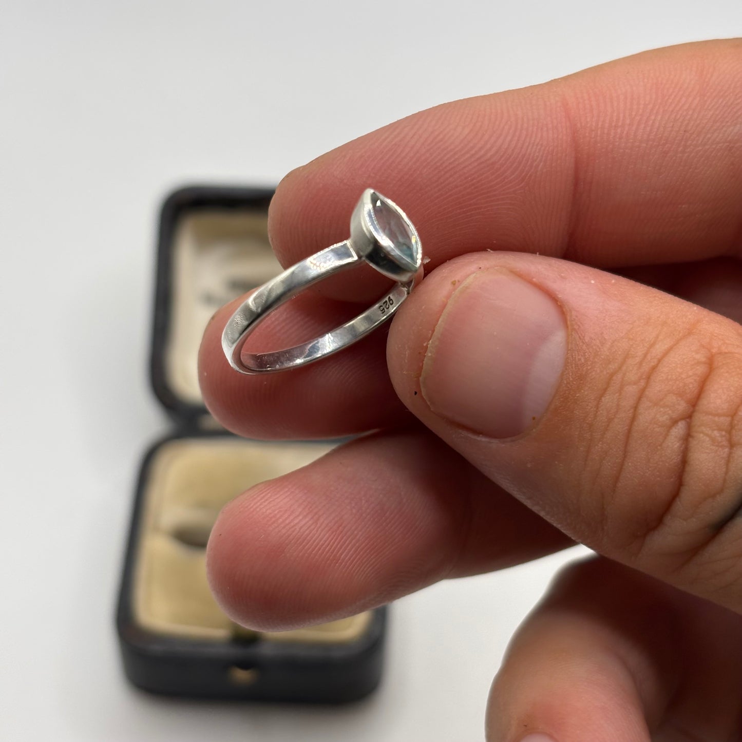 Silver Blue Topaz Ring (N)