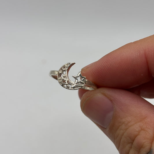 Silver Moon Ring