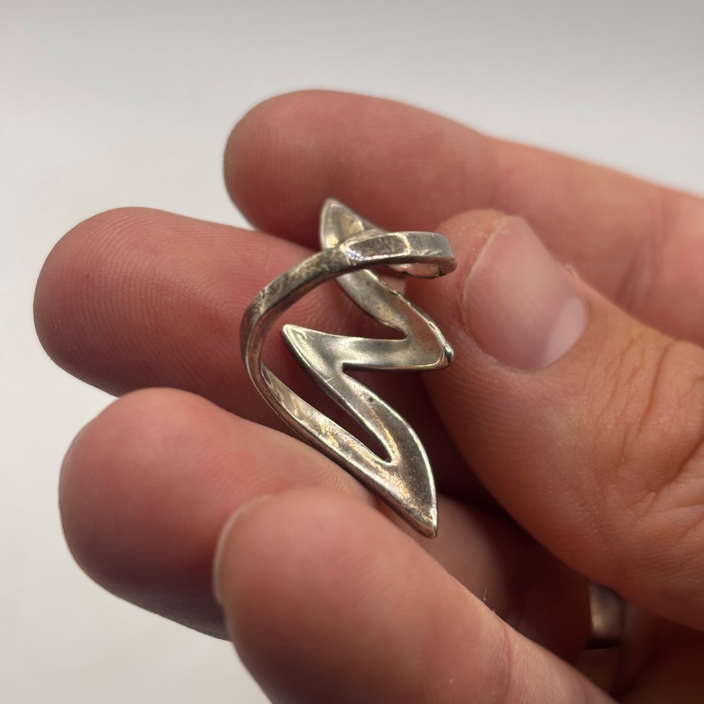 Silver Abstract Ring (L)
