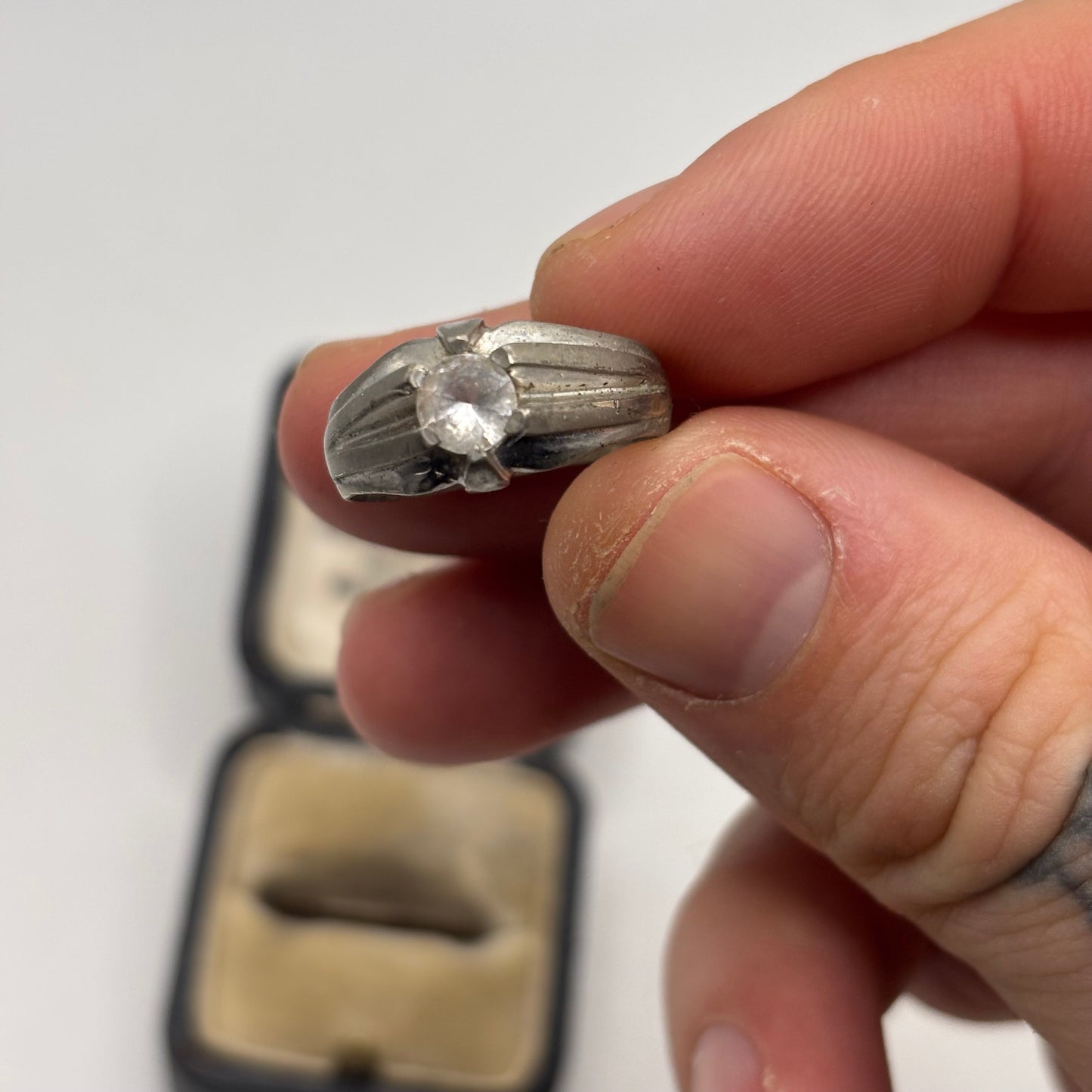 Silver CZ Signet Ring