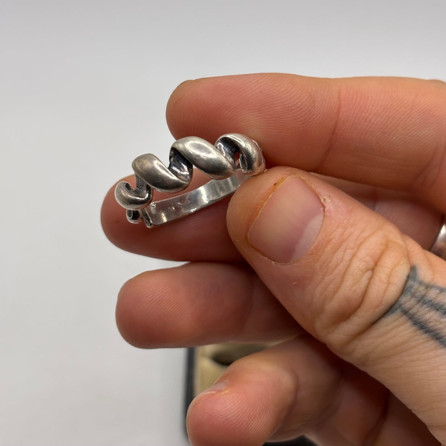 Silver Abstract Band Ring