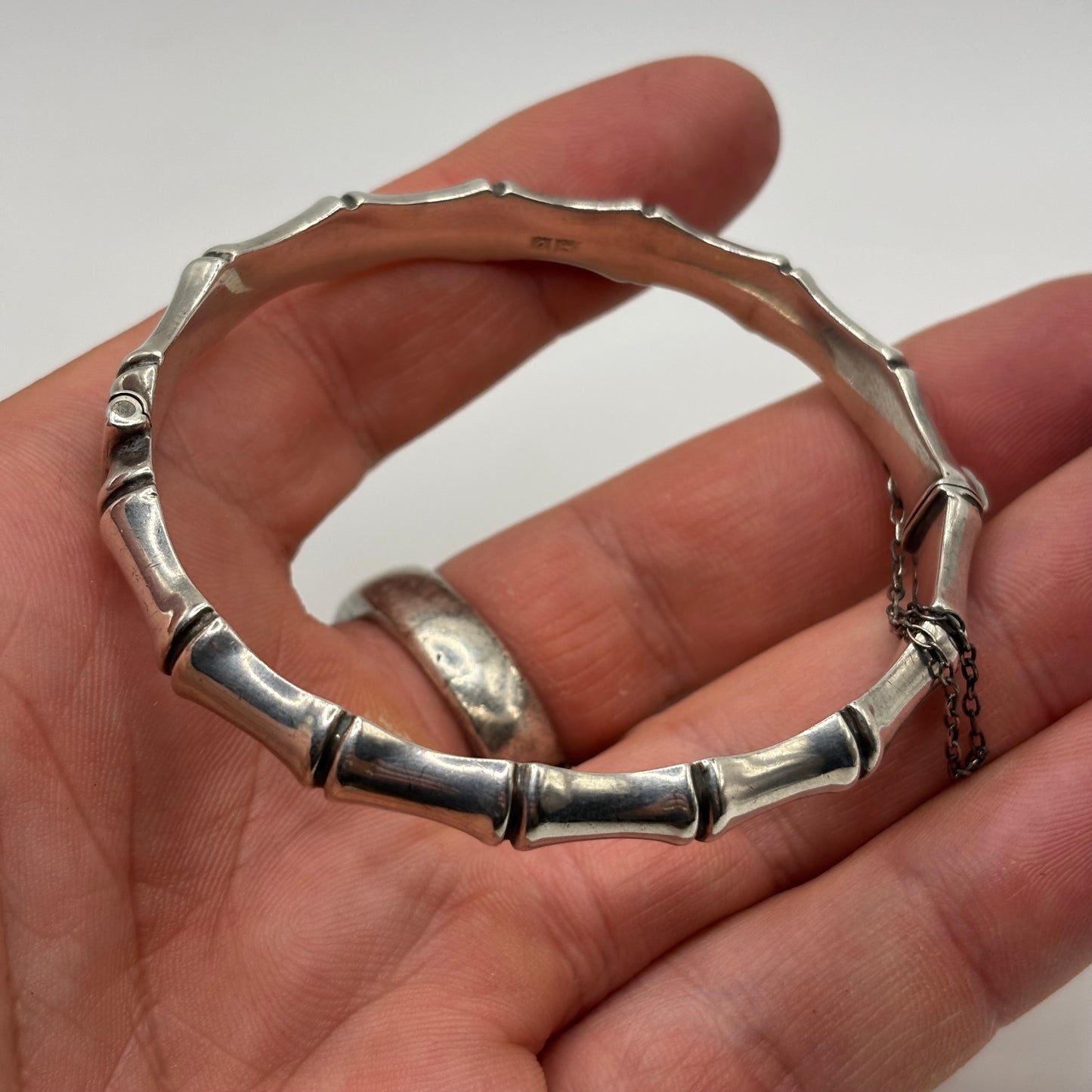 Silver Antique Bamboo Bangle