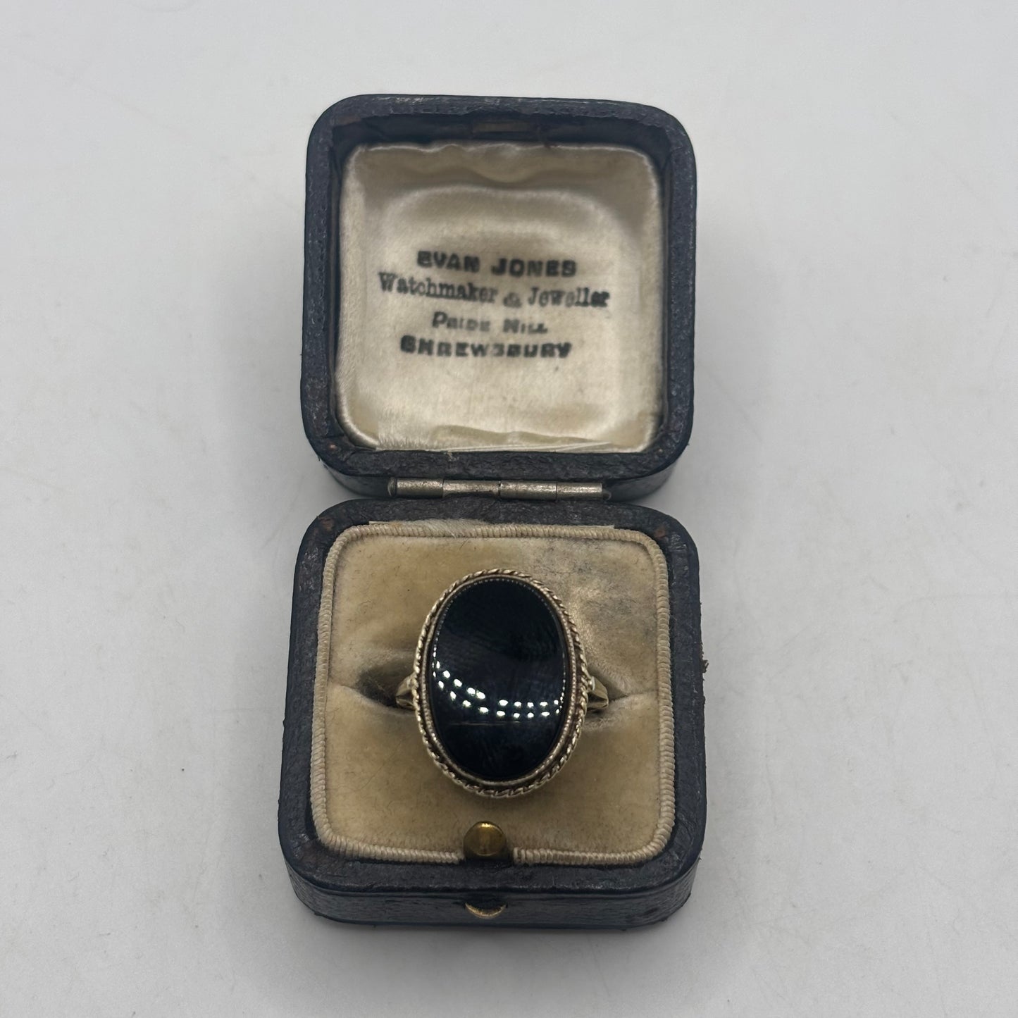 Silver Gold On Silver Onyx Ring (O)