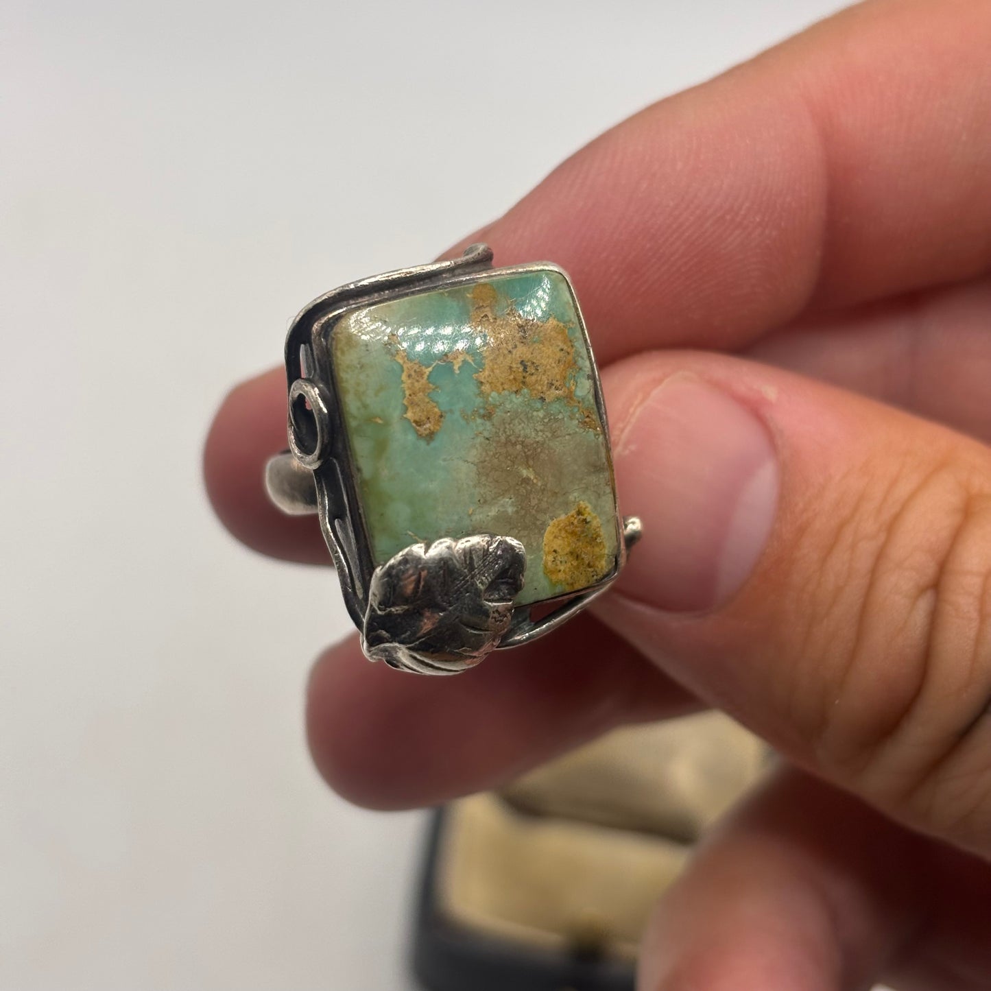 Silver Heavy Turquoise Ring (M)