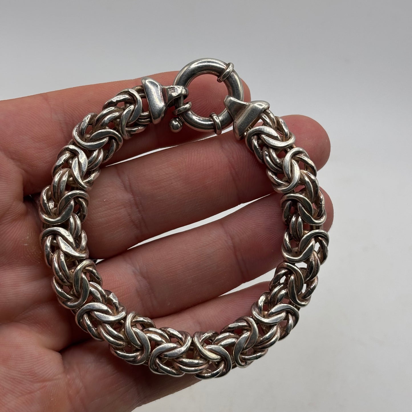 Silver 7.5” Byzantine Bracelet