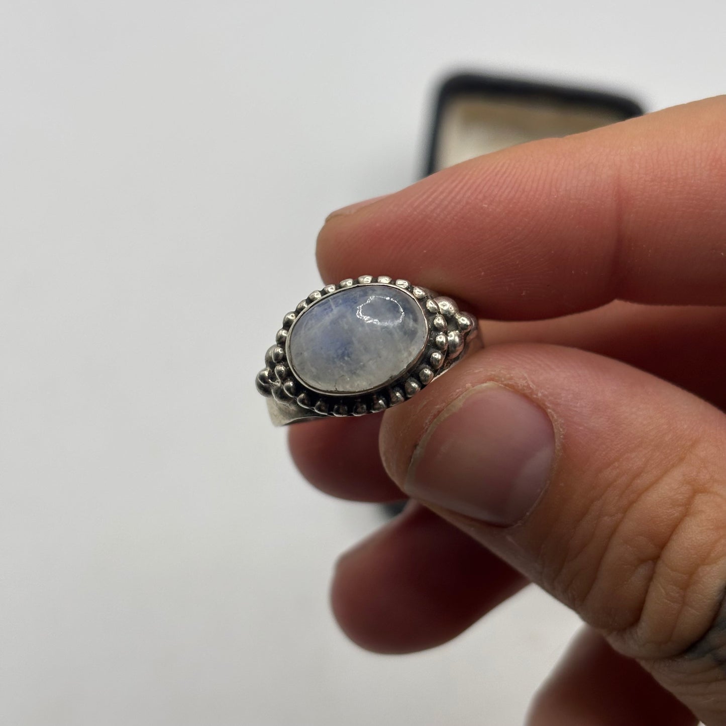Silver Moonstone Ring