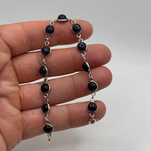 Silver 7” Iolite Bracelet