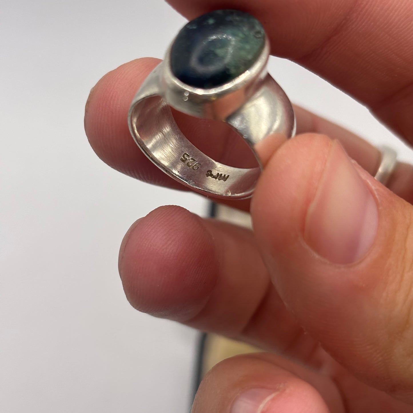 Silver Heavy Seraphinite Ring (N)