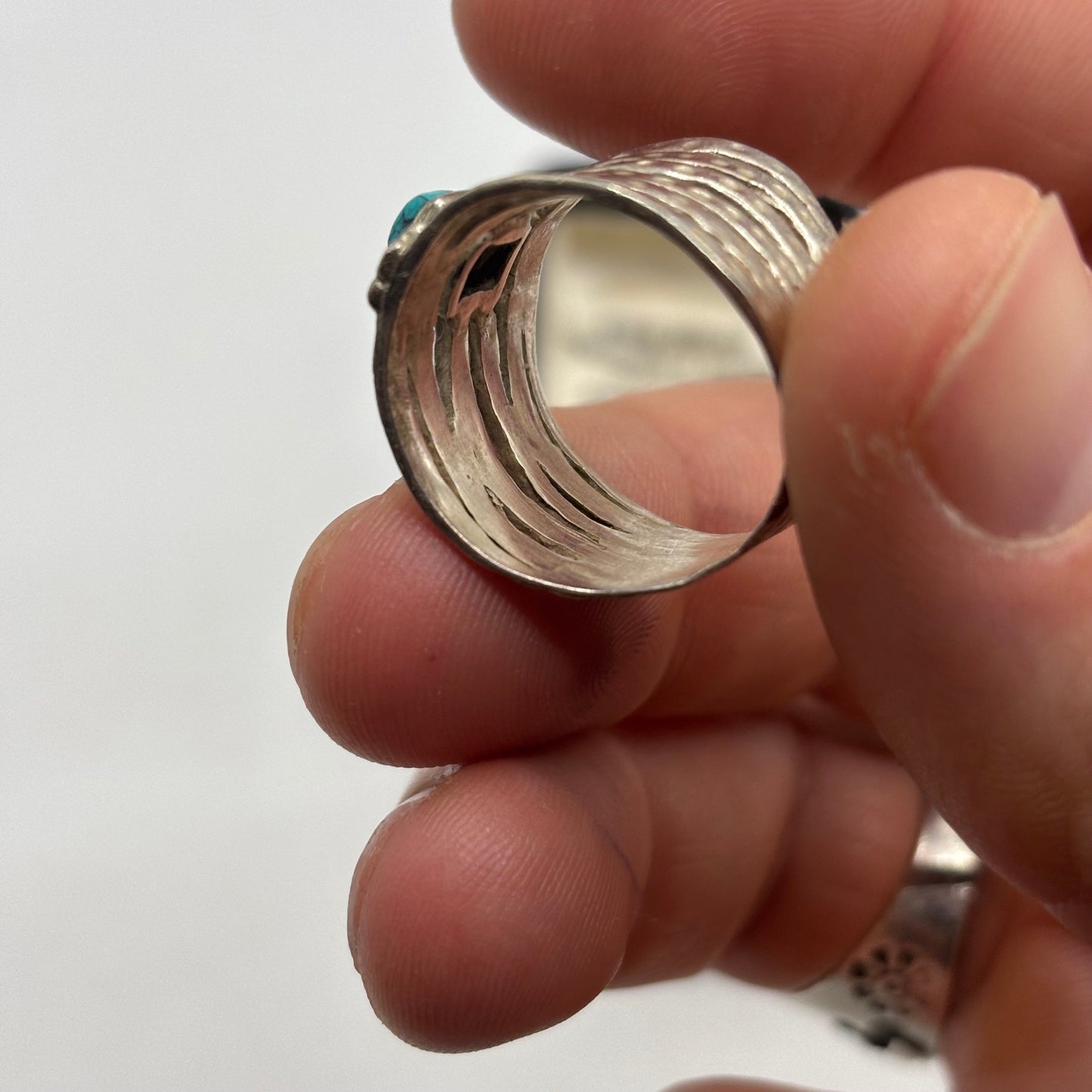 Silver Turquoise Band Ring