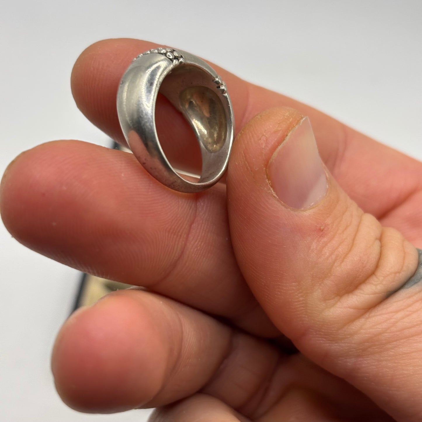 Silver Pearl Band Ring