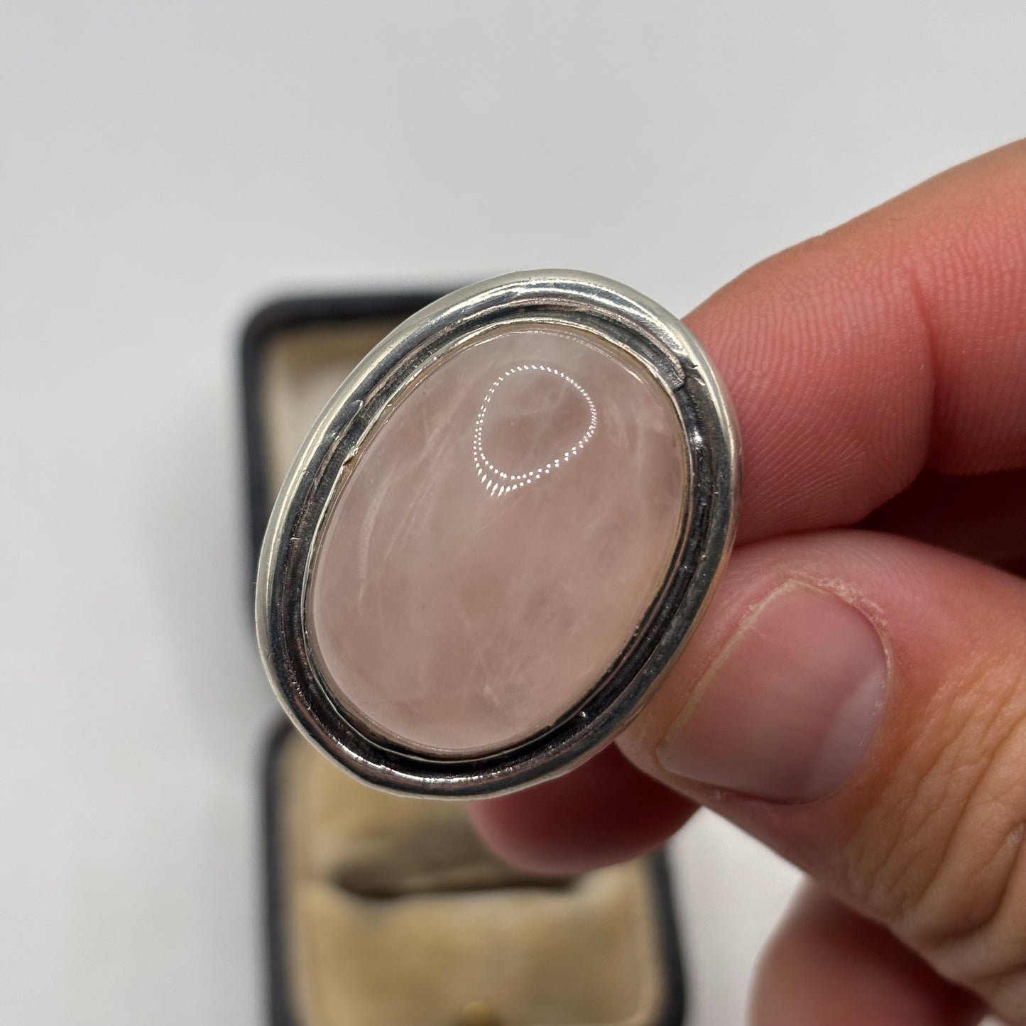 Silver Rose Quartz Ring (N)