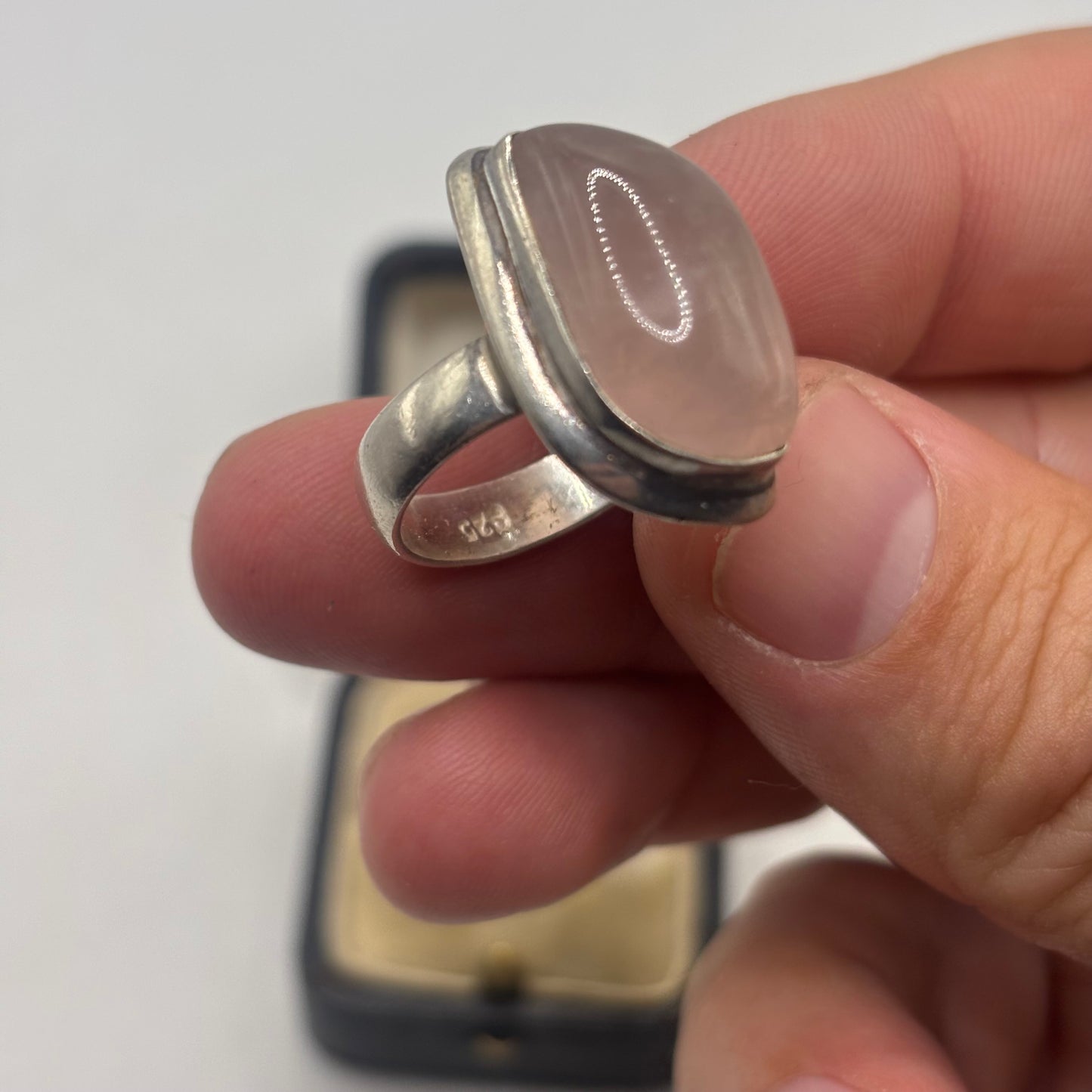 Silver Rose Quartz Ring (O)