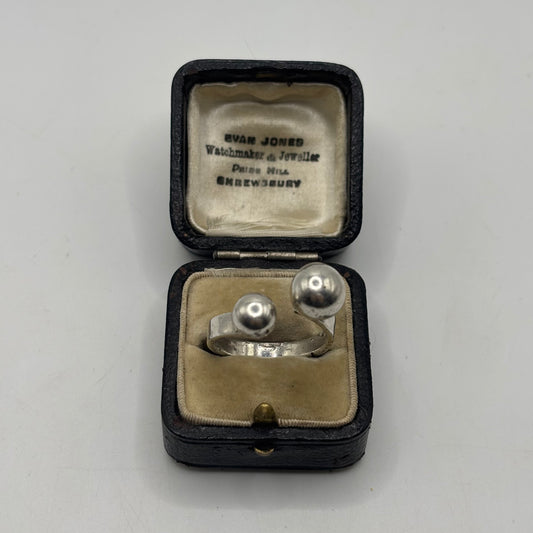 Silver Abstract Ball Ring