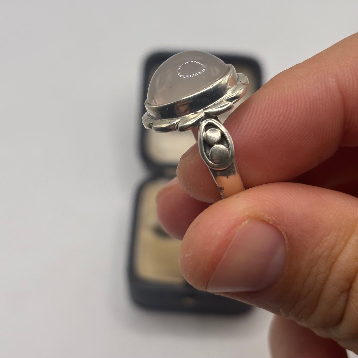 Silver Rose Quartz Ring