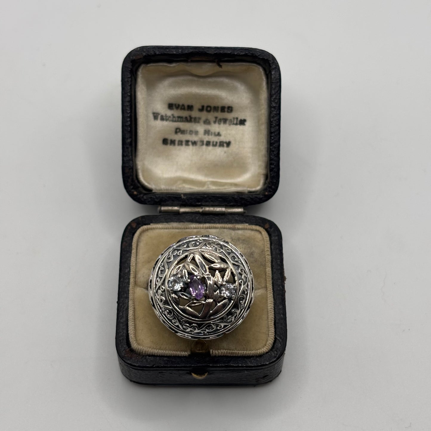 Silver Heavy Amethyst Ring (S)