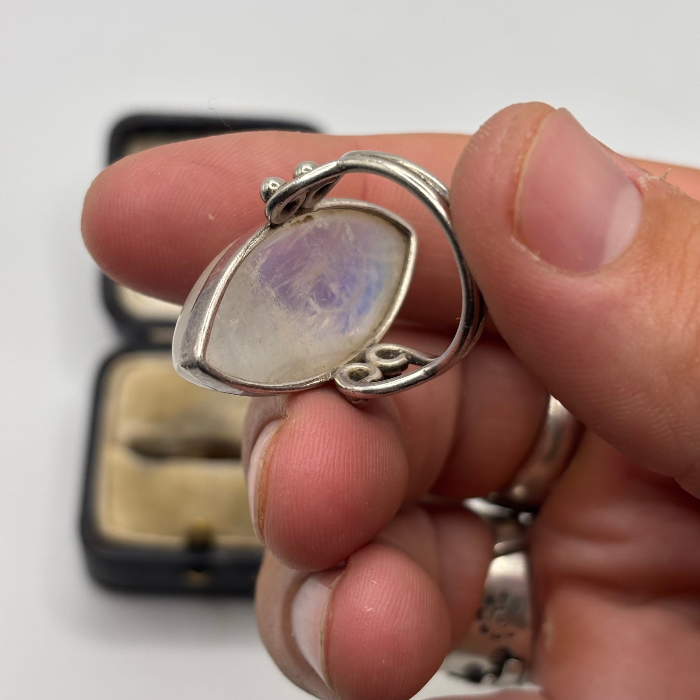 Silver Large Moonstone Ring (R)