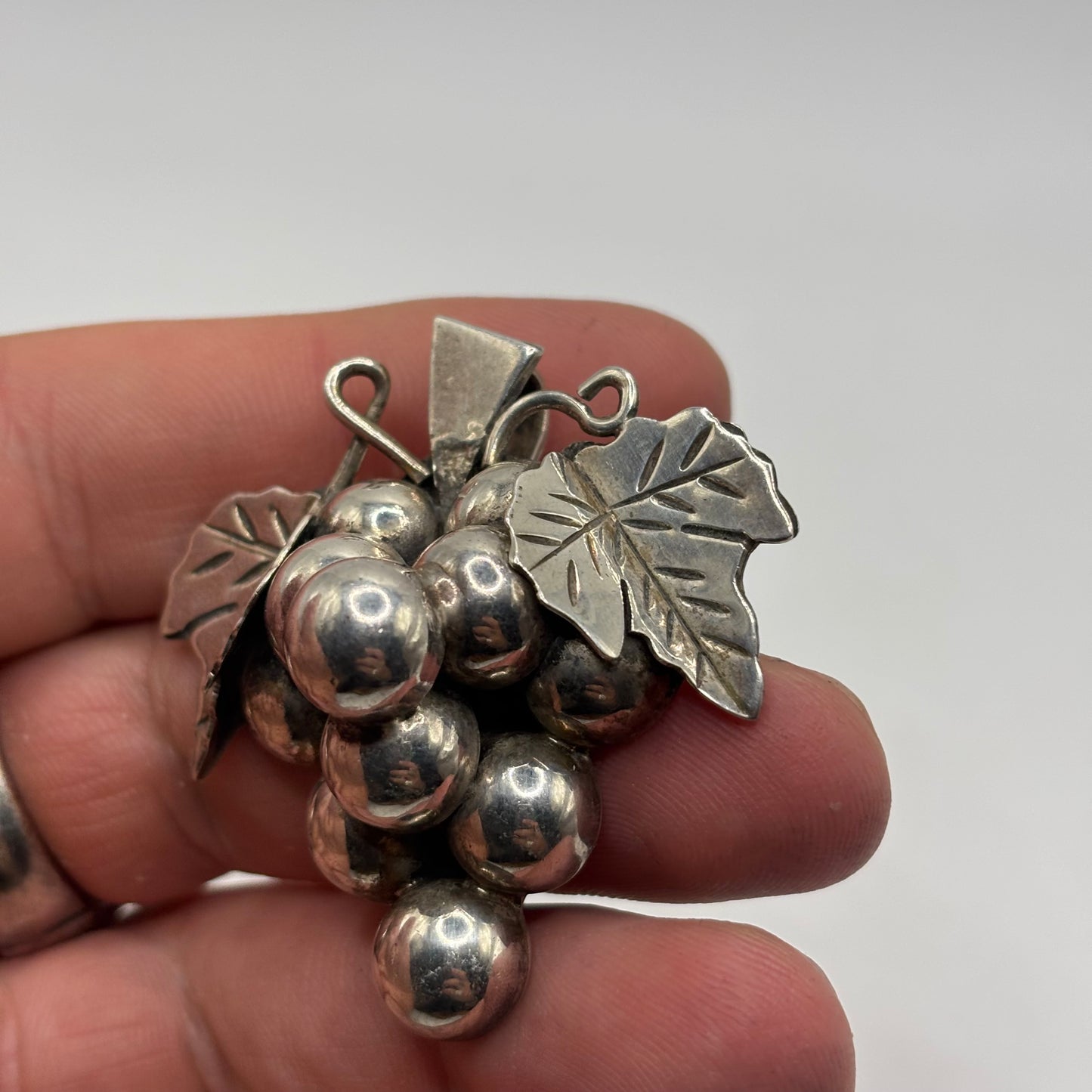 Silver Mexican Grapes Pendant