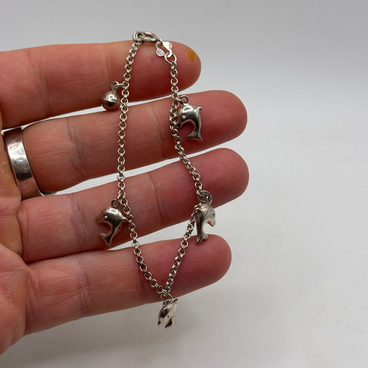 Silver 7” Dolphin Bracelet