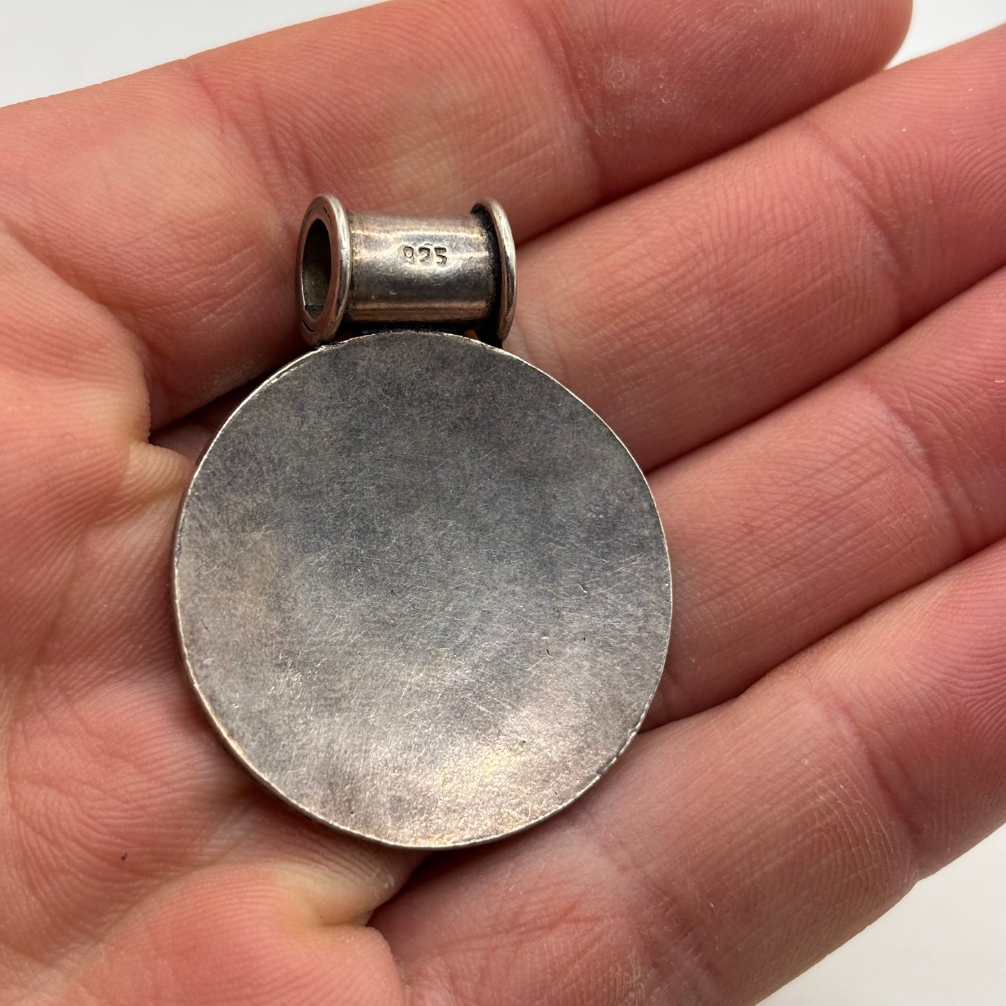 Silver Detailed Circular Pendant