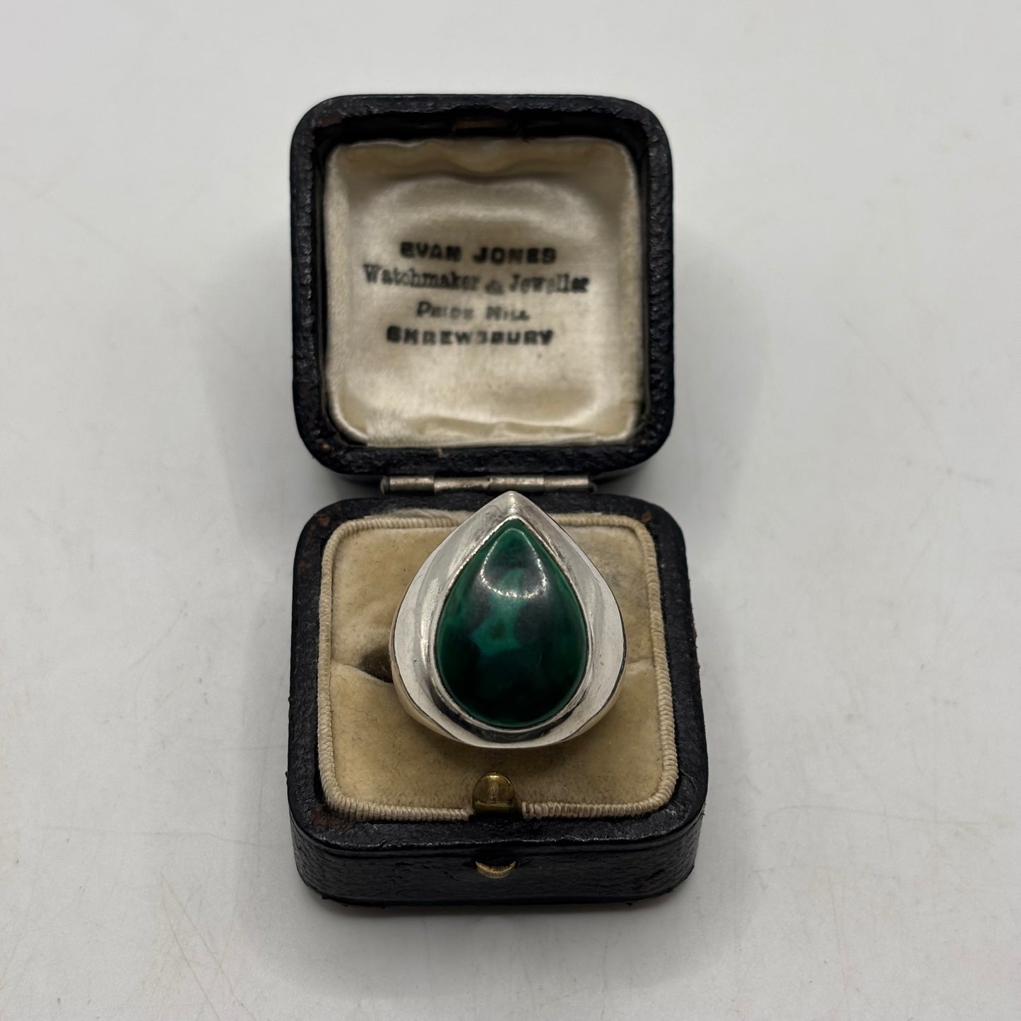 Silver Heavy Malachite Ring (M)