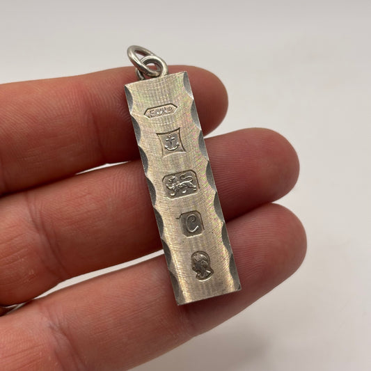 Silver Unusual Ingot Pendant